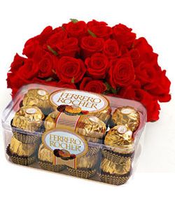 send 24 roses bouquet with chocolate box to japan