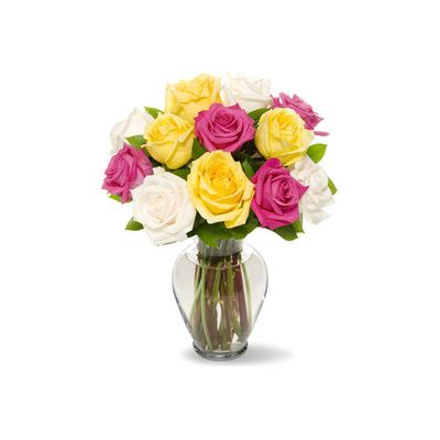 send mixed roses in vase to japan